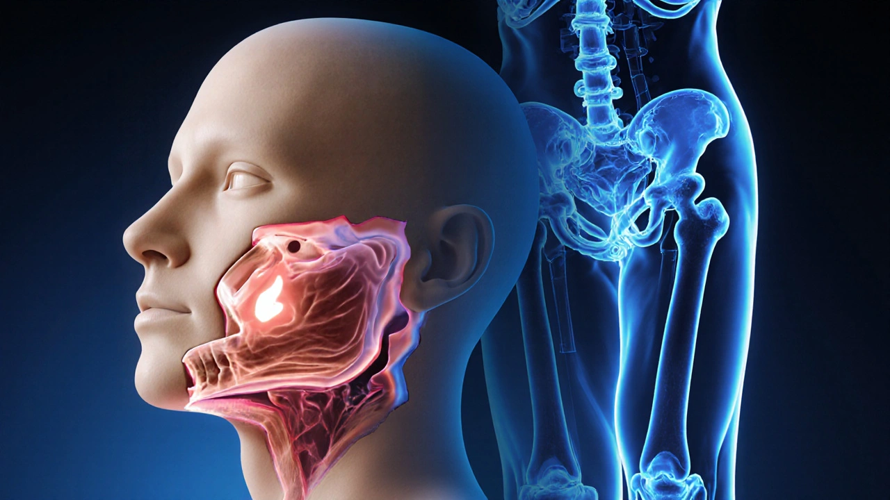 Profily obličeje s průhlednými vrstvami tuku, které odolávají hubnutí, zatímco tuk na břiše a bocích už zmizel.