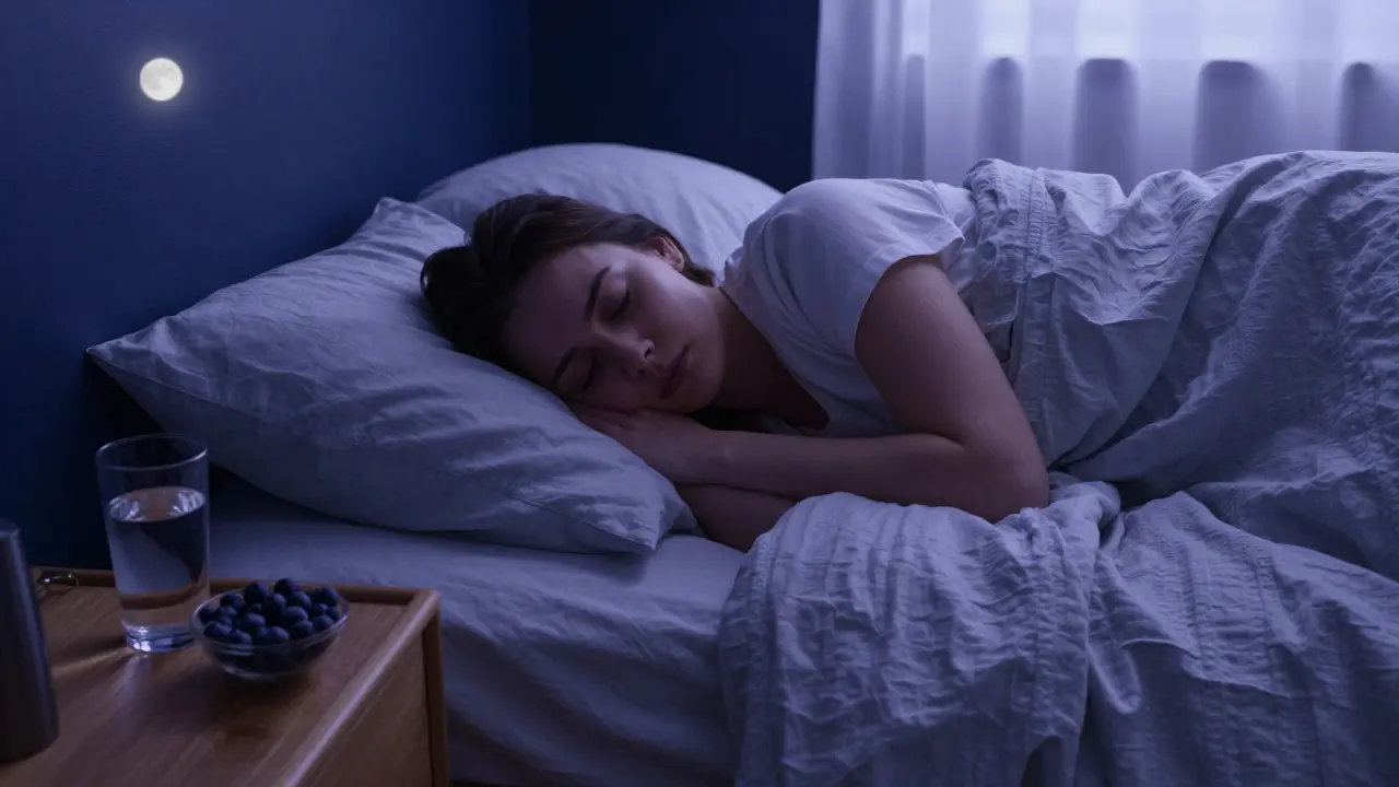 Klidný spánek v ložnici jako symbol regenerace a hormonální rovnováhy.