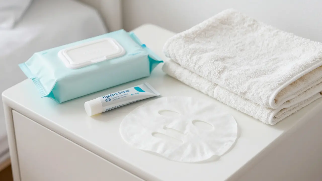 Hygienické potřeby a balzám na rty pro pooperační péči o tělo