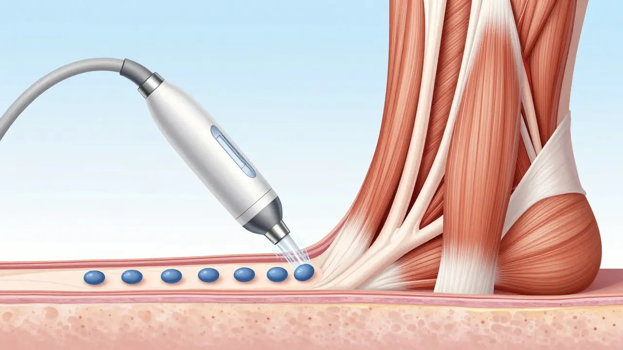 Konceptuální ilustrace liposukce a svalové hmoty