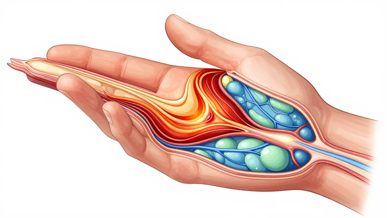 Ilustrace biologických fází hojení tkání s důrazem na zánět a regeneraci
